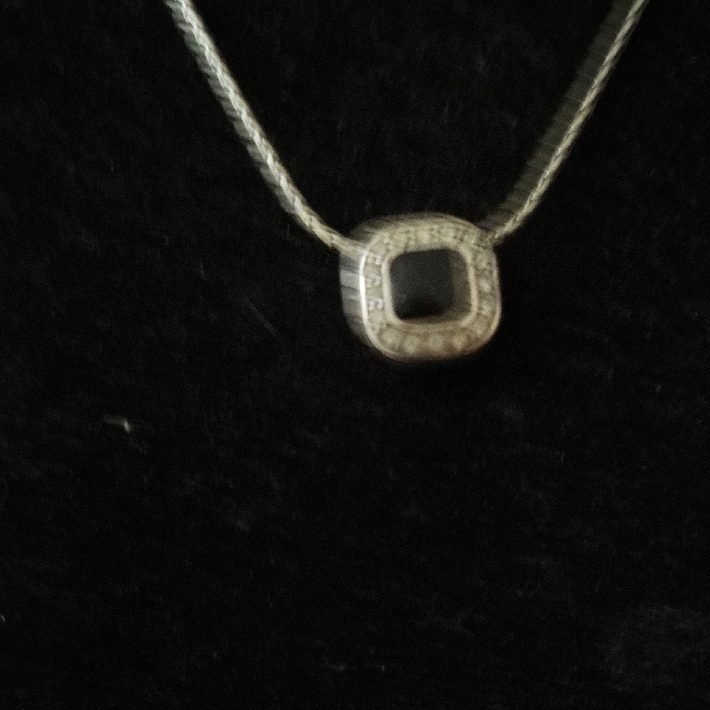 Brighton Silver Plated Necklace with Elegant Square Reversable Pendant $20 - Picture 2 of 12
